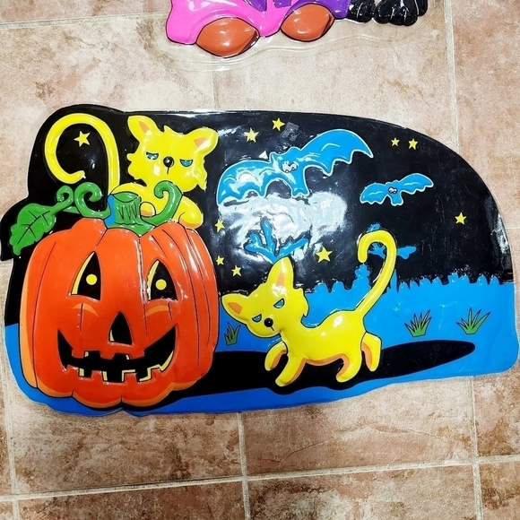 Lot 4 Large Vintage Halloween Plastic Die Cut Decorations Hanging Decor VTG EUC - Picture 5 of 5